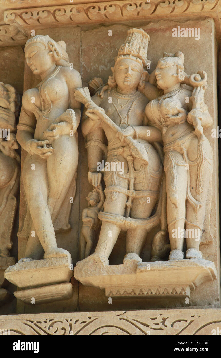 Khajuraho Temple Carvings Stock Photo