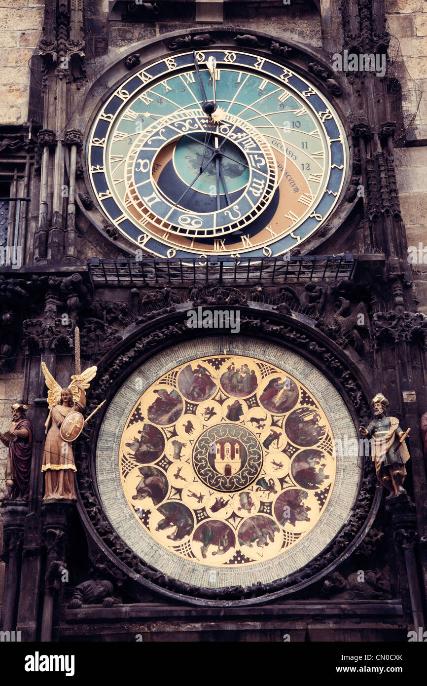 Prague Astronomical Clock Stock Photo