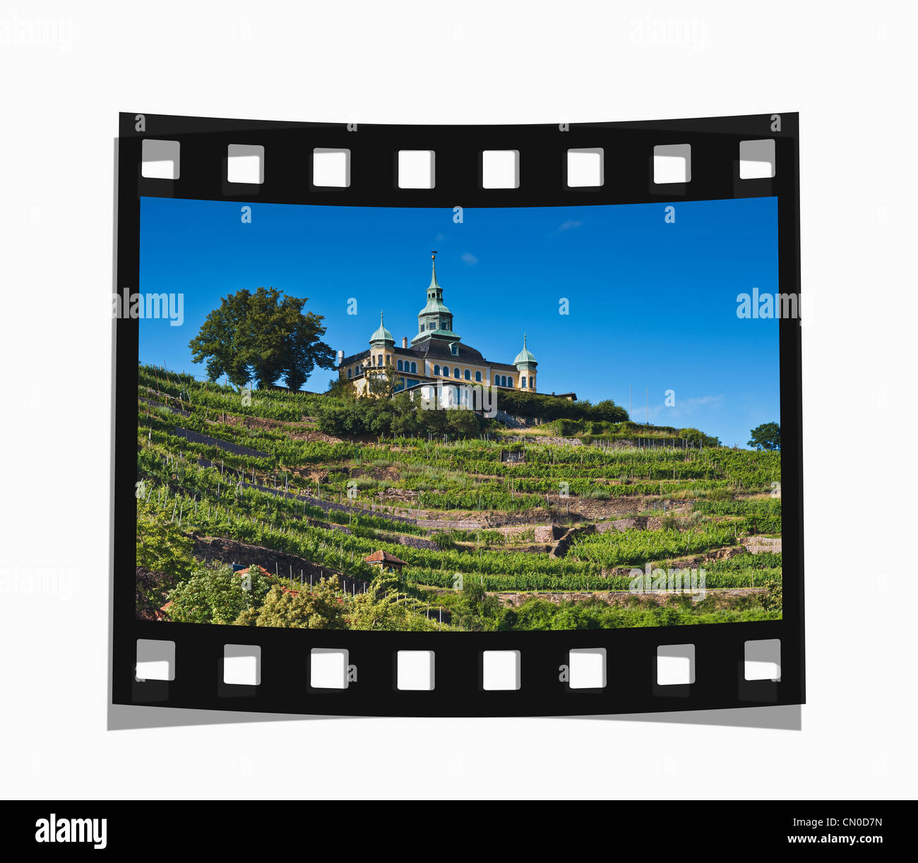 Filmstrip: Spitz House Radebeul near Dresden, administrative district Meissen, Saxony, Germany, Europe Stock Photo