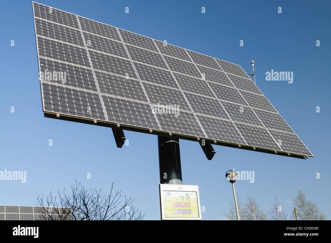 Large solar panels on a sunny day Stock Photo