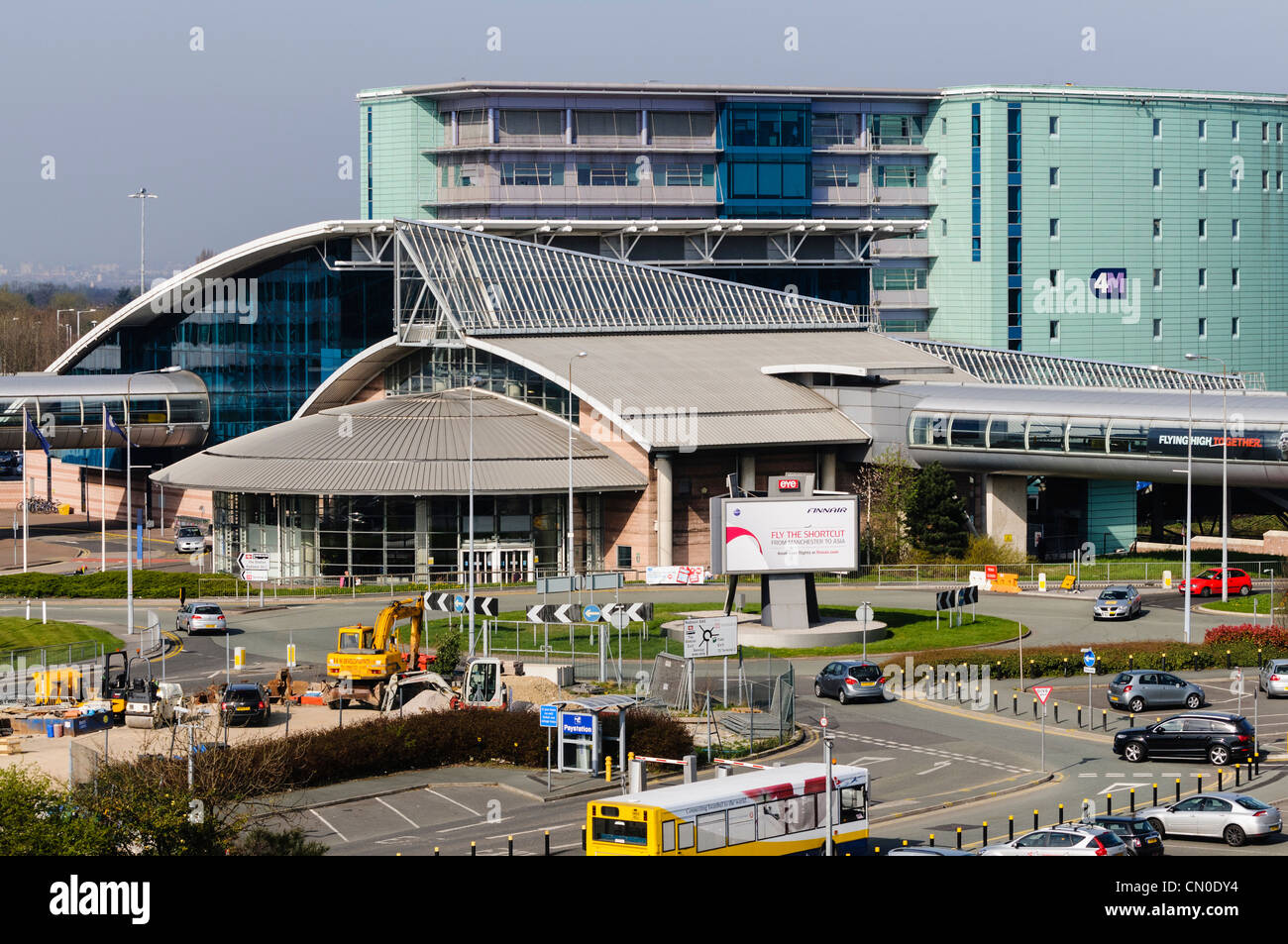 Manchester Airport Rail and Bus Station Stock Photo