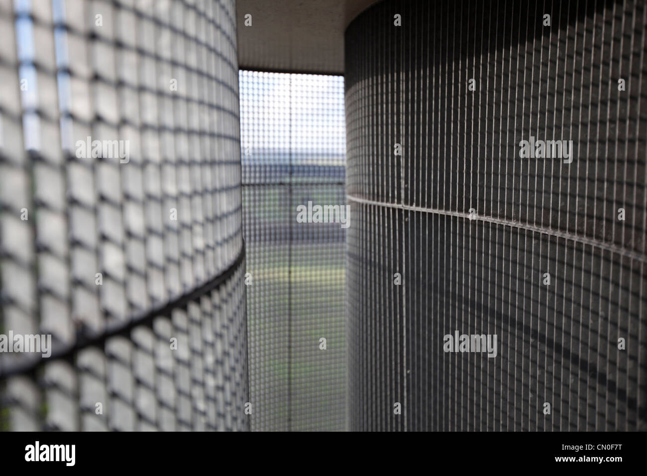Inside a sculpture at Yorkshire sculpture park. Stock Photo