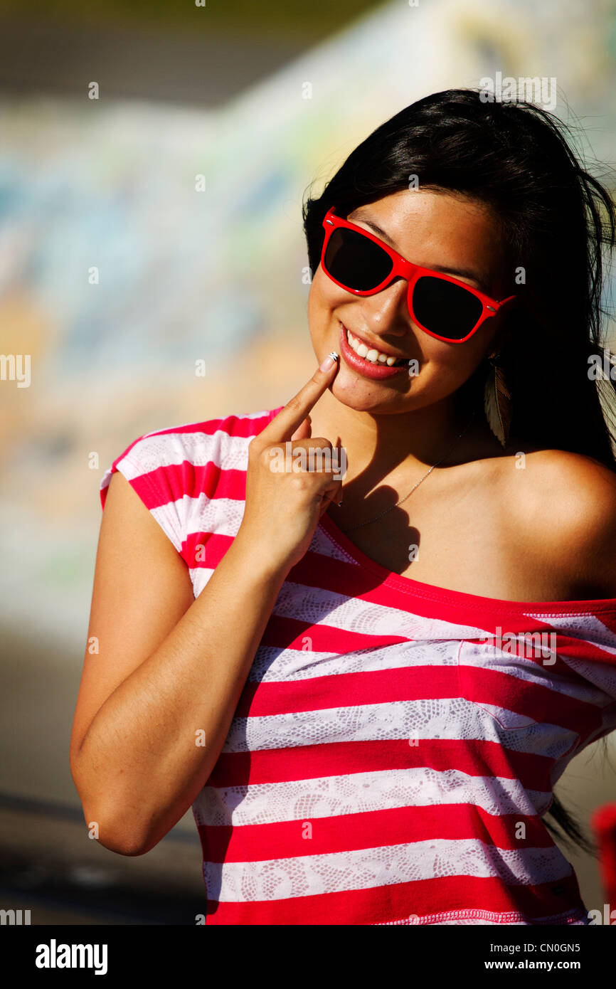 Chinese Fashion Model Sunglasses High Resolution Stock Photography and