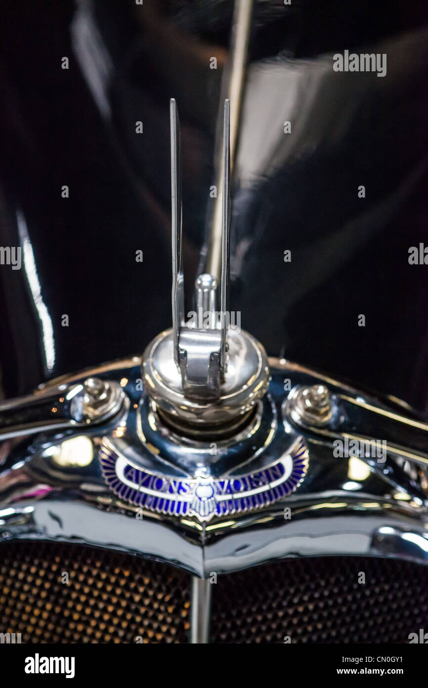 A Voisin Hood Ornament and name badge Stock Photo Alamy