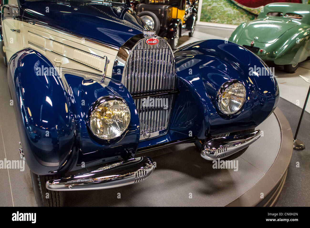 1939 Bugatti Type 57c Aravis at the Mullin Museum in Oxnard California formerly owned by Maurice Trintignant Stock Photo