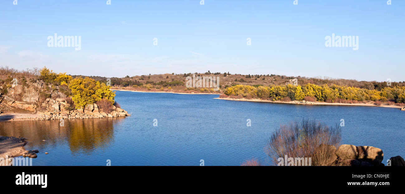 The artificial lake created by the Póvoa e Meadas Dam. Castelo de Vide, Alentejo, Portugal Stock