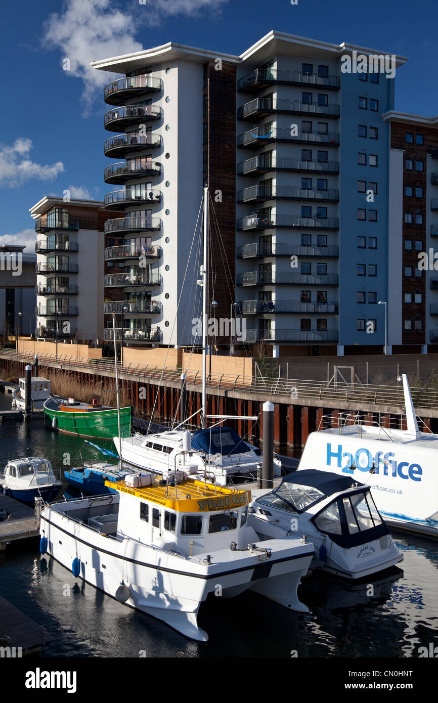 Victoria Wharf properties, Cardiff Bay Stock Photo