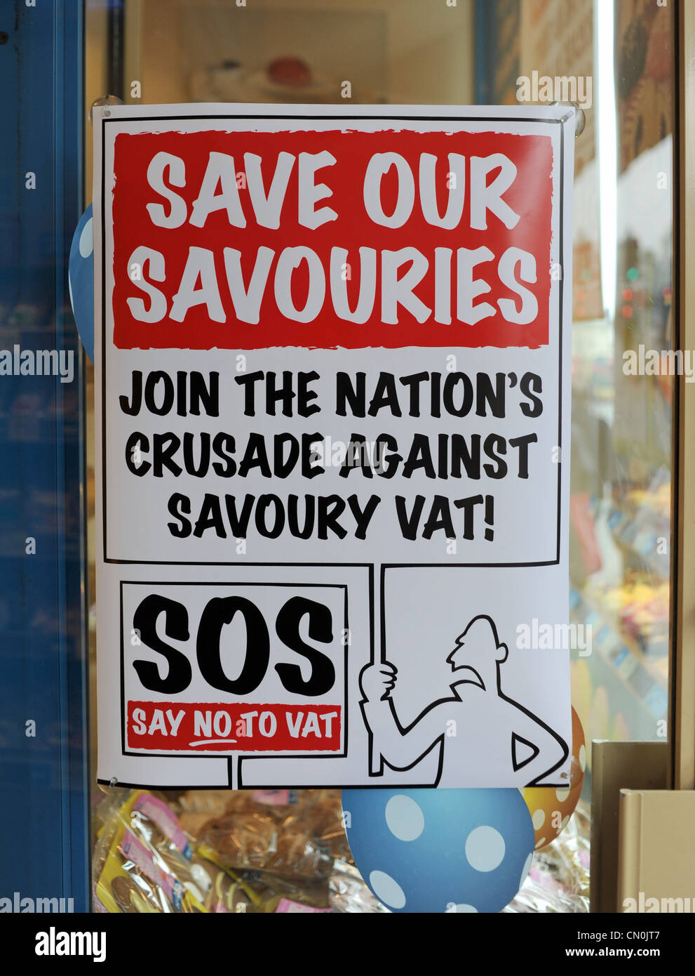 Greggs the bakers Poster campaigning against VAT on hot savoury food by