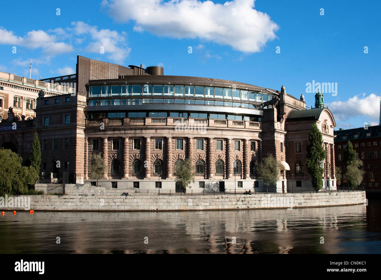 swedish parliament building in central Stockholm. Building is located