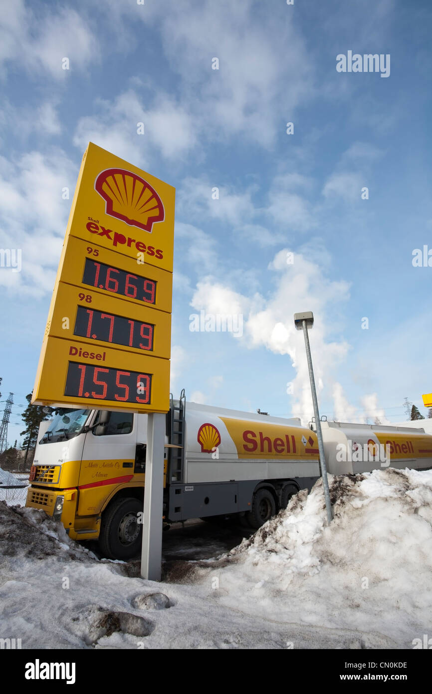 Shell express gas station Finland Europe Stock Photo