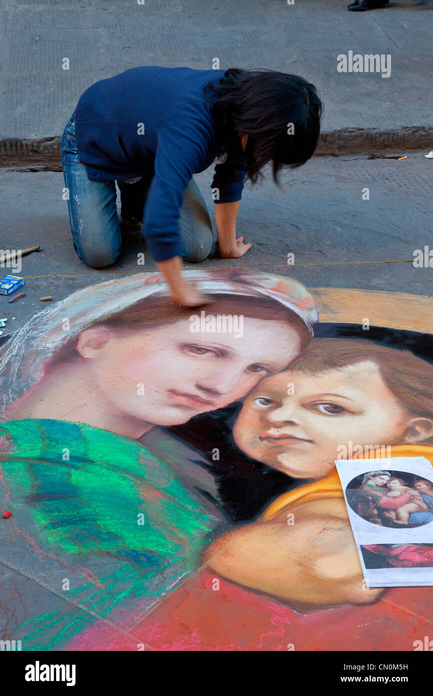 Europe, Italy, Florence, Street artist Painter Stock Photo