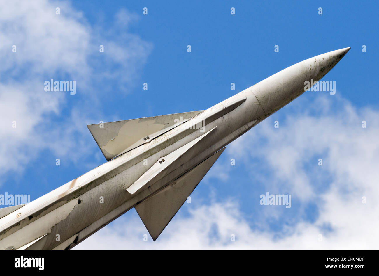 A missile in launch position Stock Photo