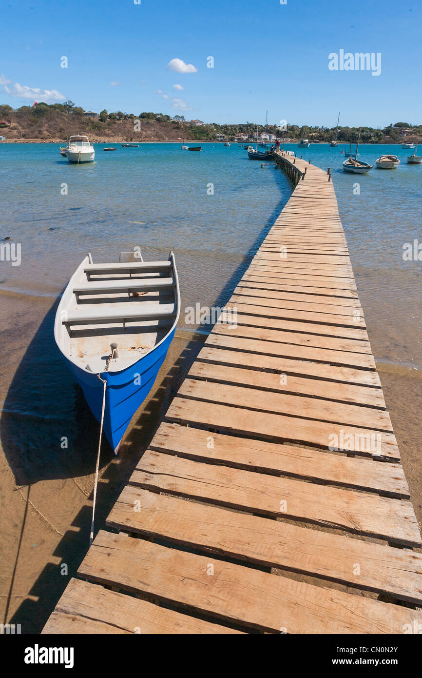 Pontoon of the marina of Diego Suarez (Antsiranana), north of Madagascar Stock Photo