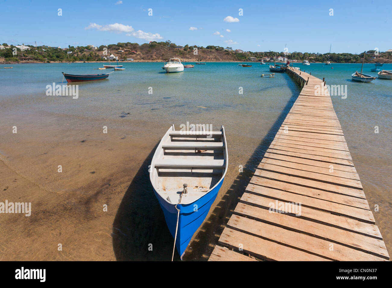Pontoon of the marina of Diego Suarez (Antsiranana), north of Madagascar Stock Photo