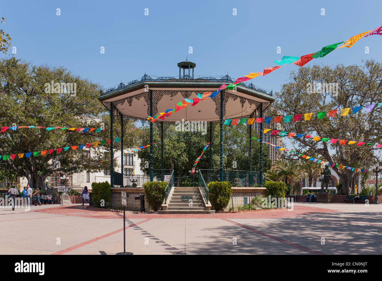 Paseo de La Plaza Bandstand, El Pueblo de Los Angeles Stock Photo