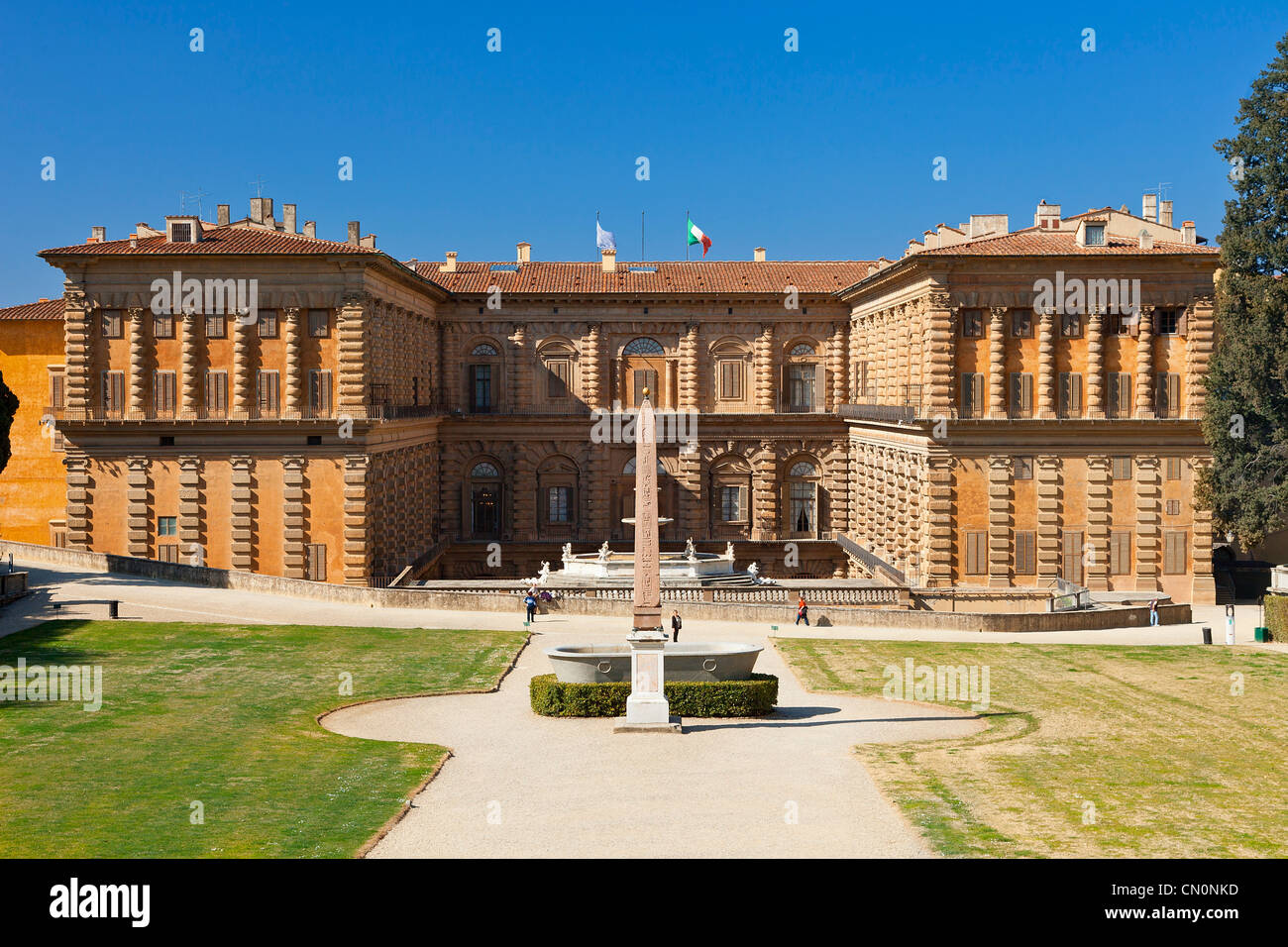Europe, Italy, Florence, Boboli garden, Palazzo Pitti Stock Photo