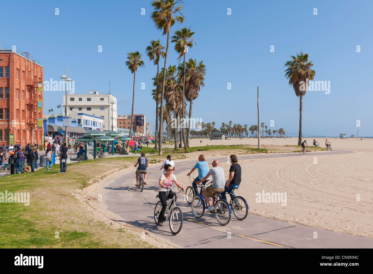 Venice Beach Boardwalk & Bike Trail, Los Angeles Stock Photo - Alamy