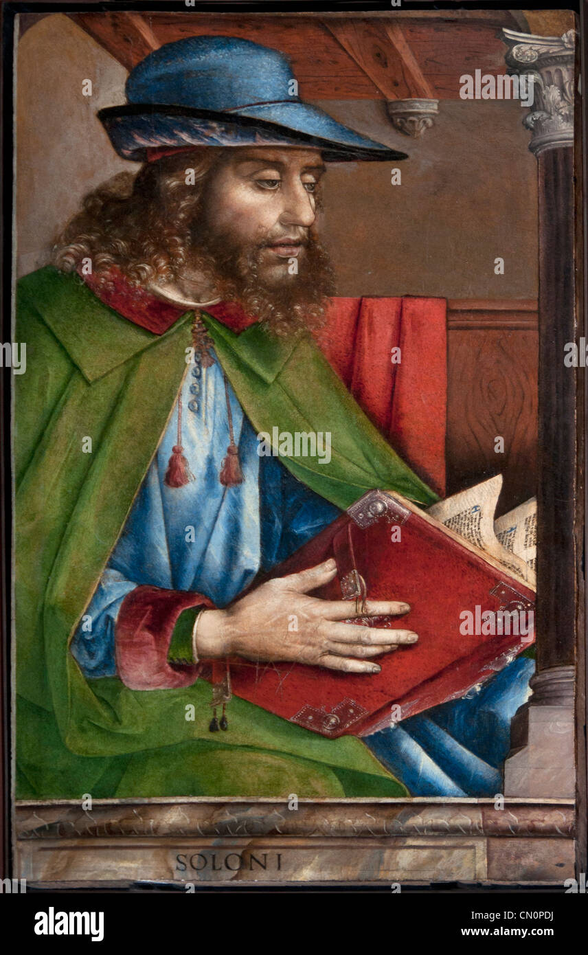 Solone Soloni Urbino Paintings 1474 Justus van Gent and Pedro Berruguete Stock Photo