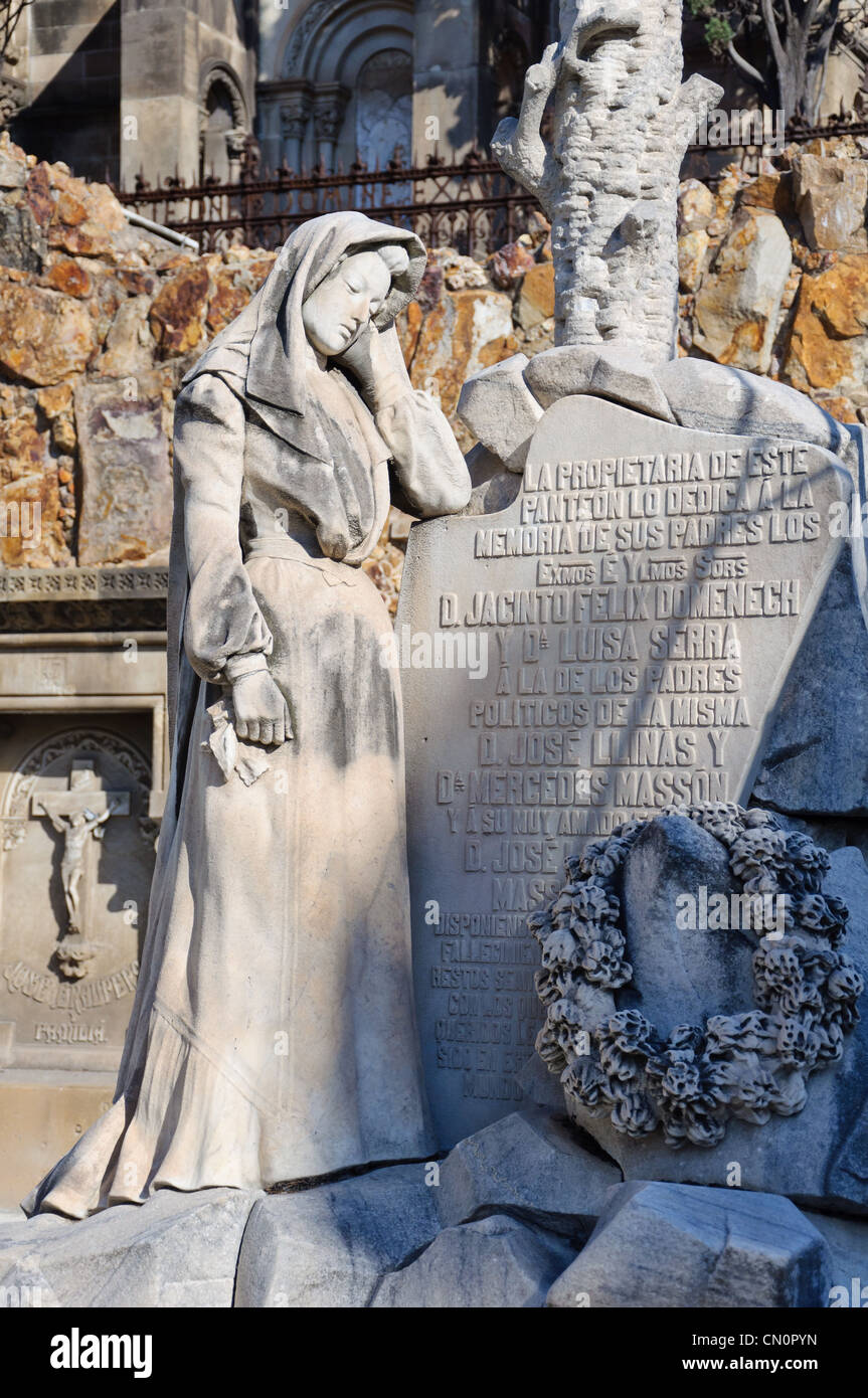 Tomb decorated with statues and sculptures in the monumental cemetery ...