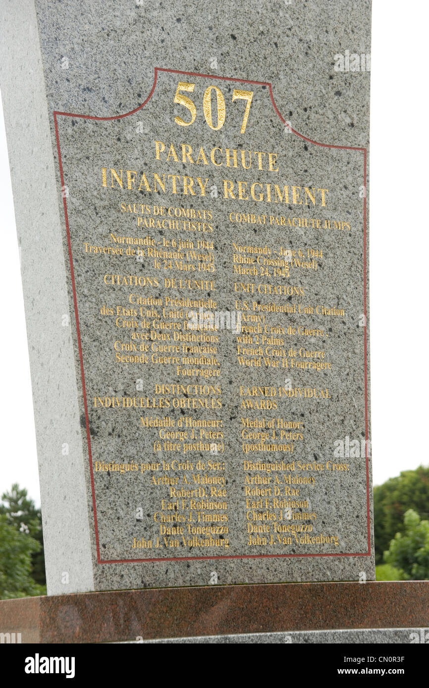 507th Parachute Infantry Regiment Memorial At Amfreville Part Of The nd Airborne Division Part Of D Day Battles In Normandy Stock Photo Alamy