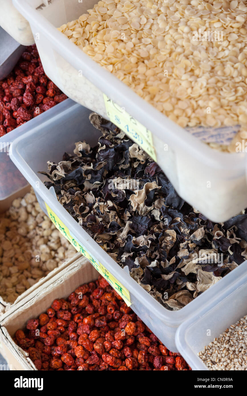chinese food ingredients for sale in Chinatown San Francisco USA Stock Photo