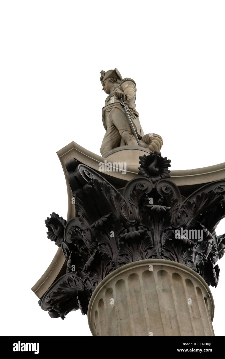 Nelson in his Column at Trafalgar Square Stock Photo