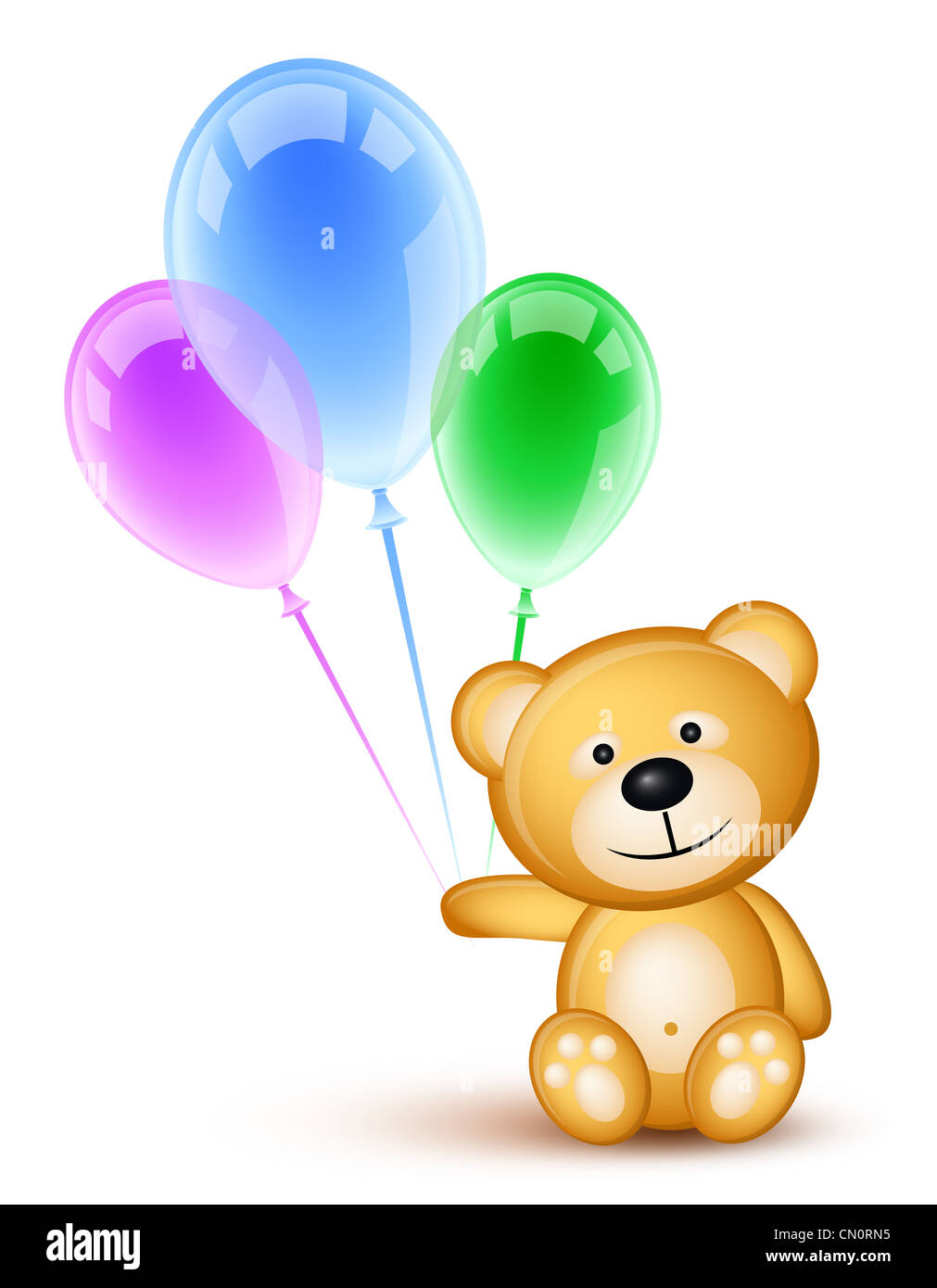 teddy holding balloons