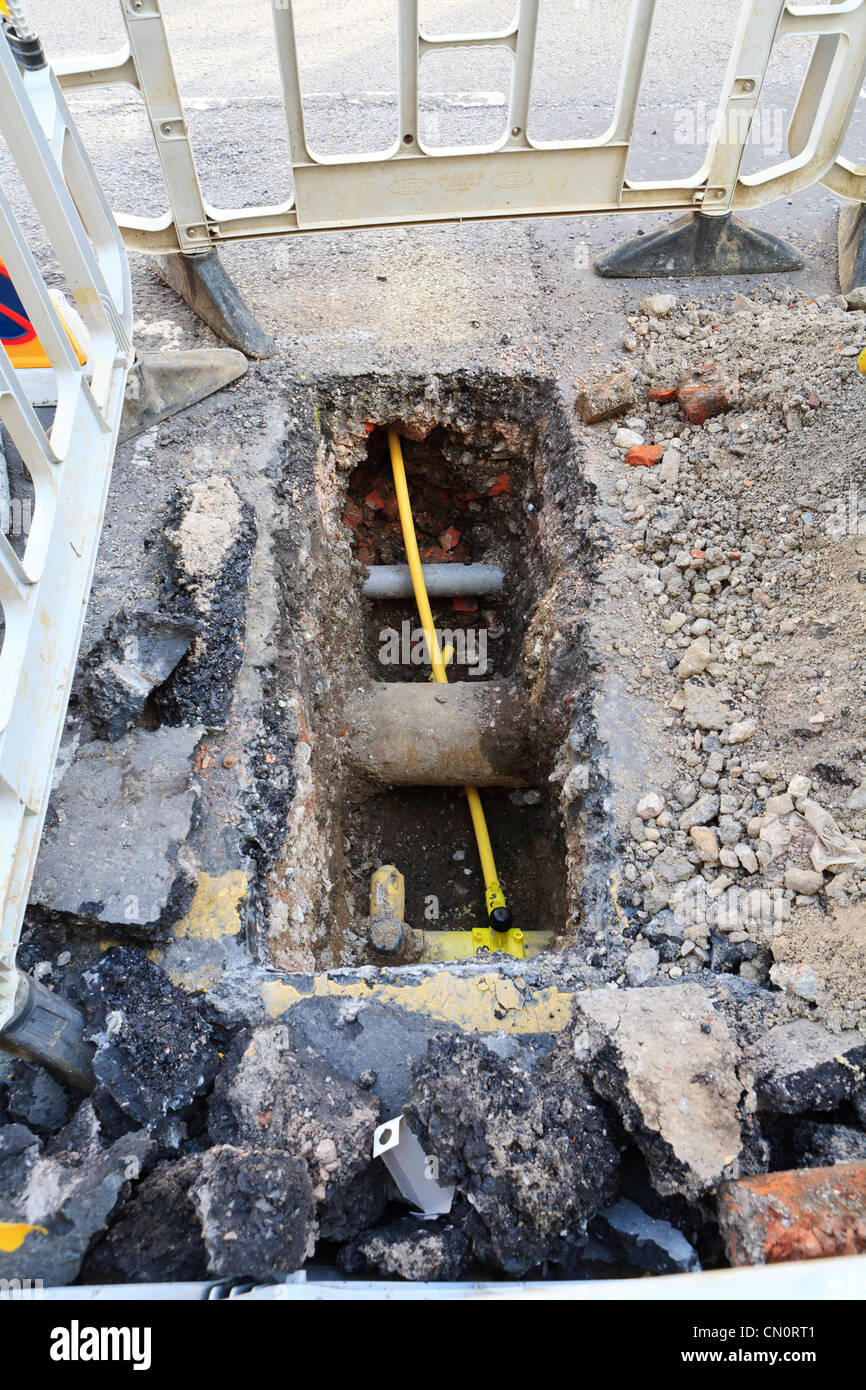 Pipes running underground Stock Photo Alamy