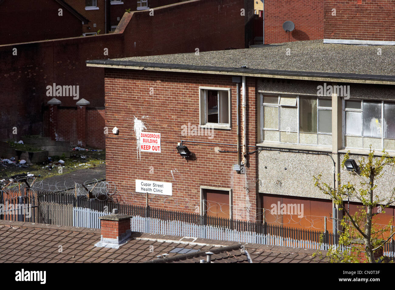 old disused health clinic in cupar street west Belfast Northern Ireland