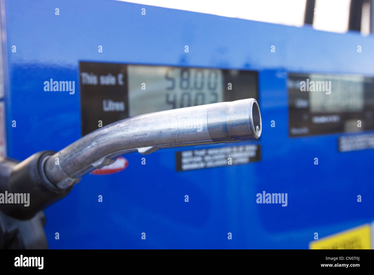 diesel fuel pump with prices Belfast Northern Ireland UK Stock Photo