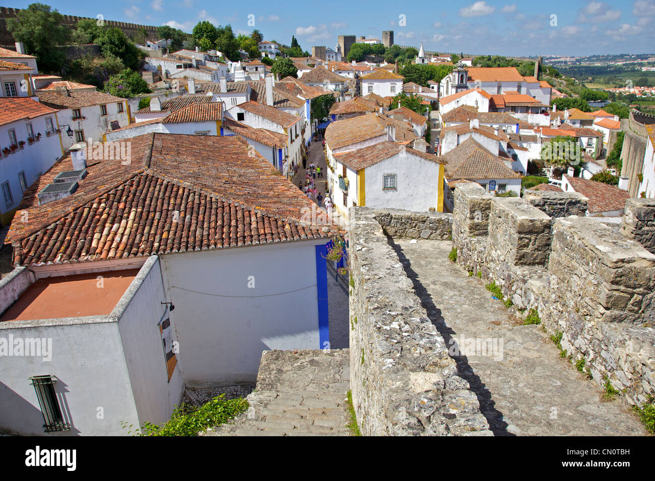 The Medieval Village of Obidos Stock Photo