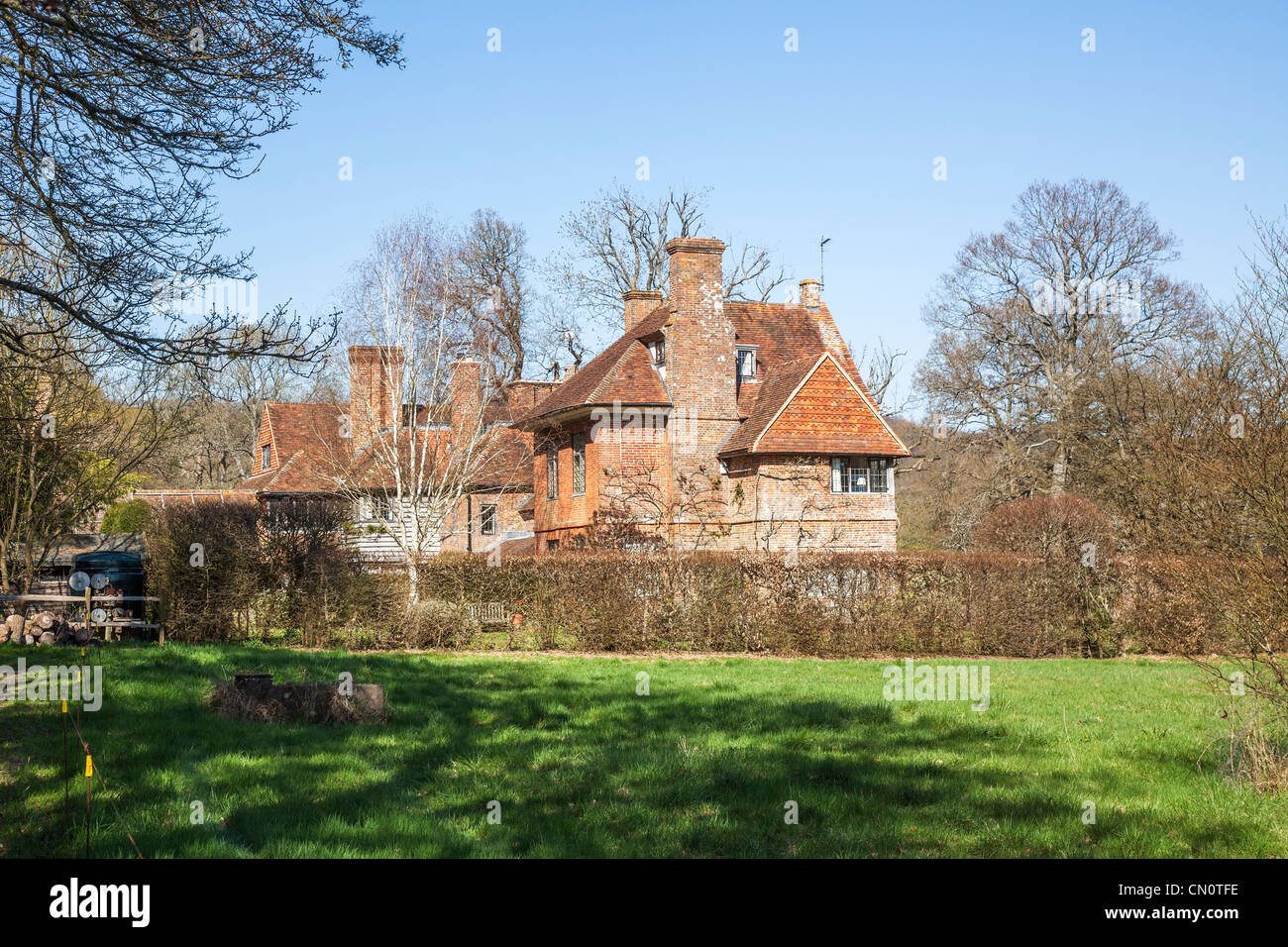 Prime UK real estate: Vann House, Hambledon, Godalming, Surrey, England, UK a property with gardens laid out by famous garden designer Gertrude Jekyll Stock Photo