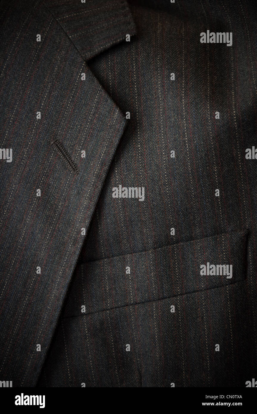 Close up detail of a gray business suit Stock Photo