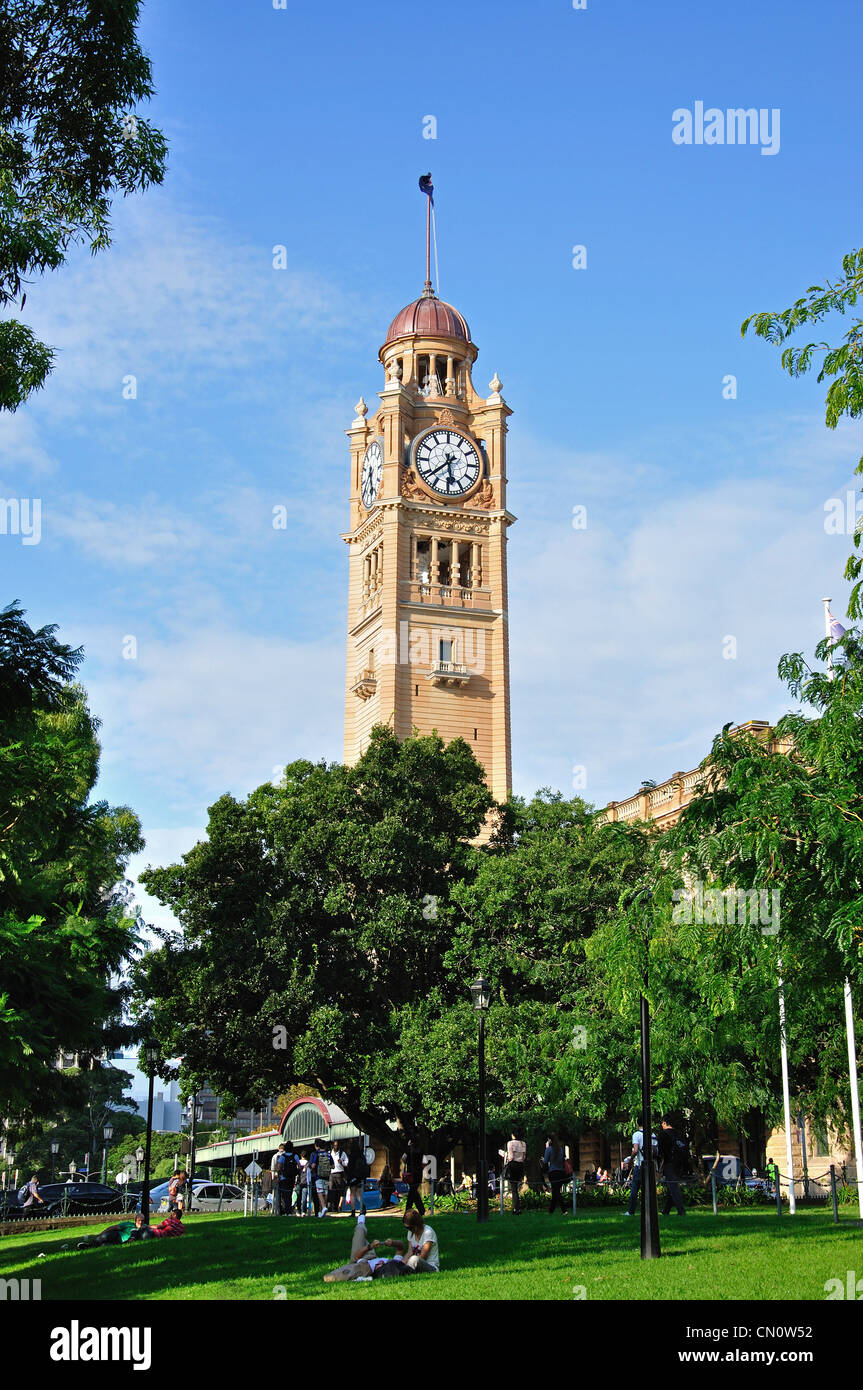 Central Railway Station clock tower, Railway Square, Haymarket, Sydney, New South Wales, Australia Stock Photo