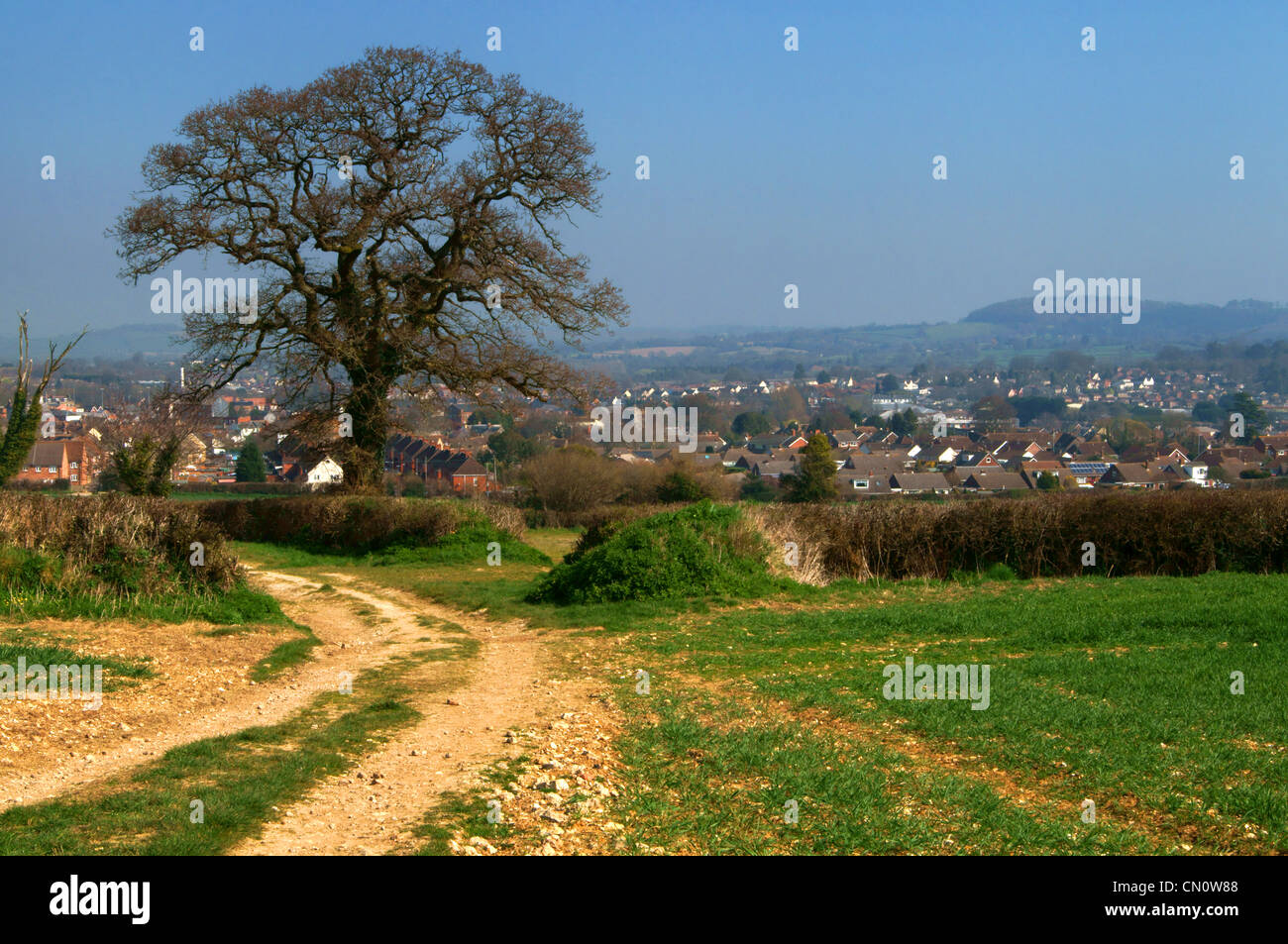 UK,Somerset,Chard,Footpath & Surrounding Countryside Stock Photo