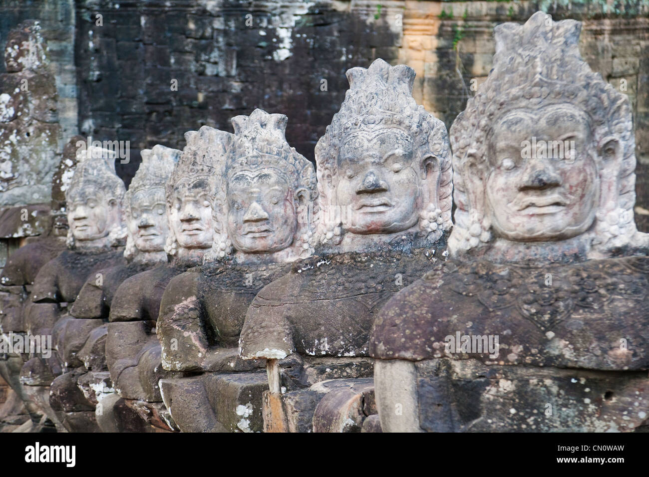 Buddhist statues at Bayan Temple, Angkor Thom, UNESCO World Heritage site, Cambodia Stock Photo