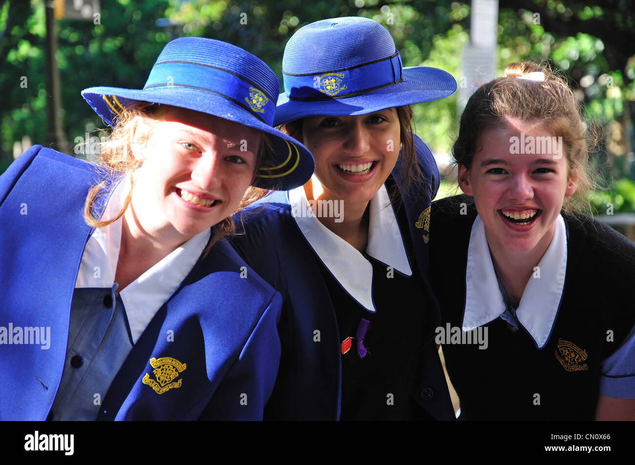School Girls Smiling In Hyde Park Central Business District Sydney school-girls-smiling-in-hyde-park-central-business-district-sydney