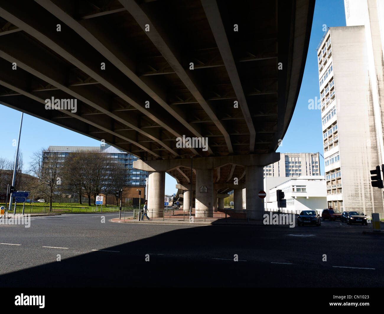 Under the Mancunian Way in Manchester UK Stock Photo