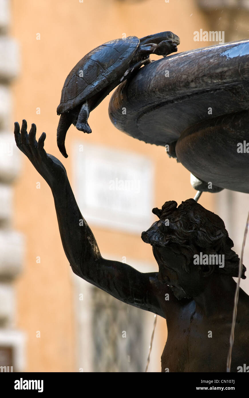 Detail of Fontana delle Tartarughe, designed by Giacomo della Porta. Piazza Mattei, Rome, Lazio, Italy Stock Photo