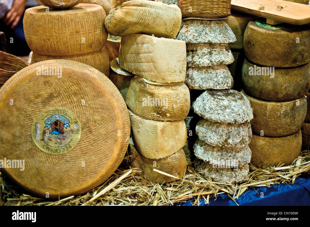 Italy Abruzzi cheeses Stock Photo