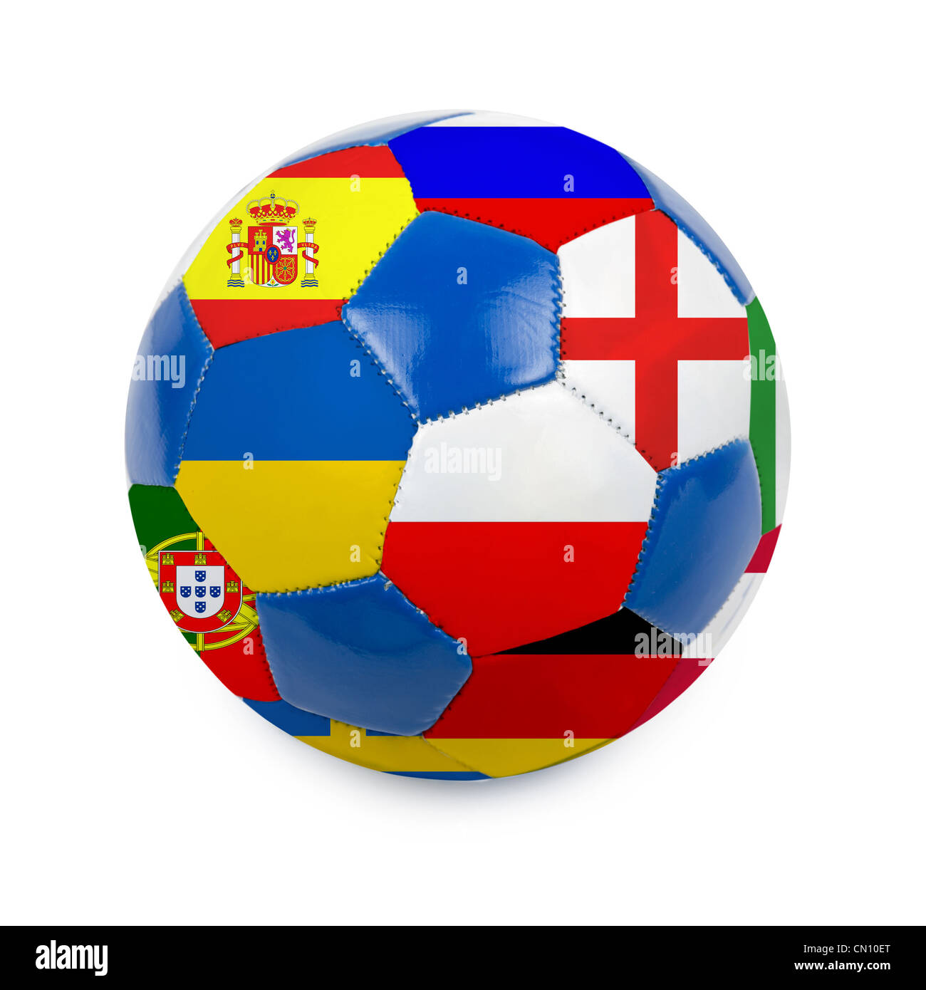 soccer ball with euro 2012 countries flags on a white background Stock
