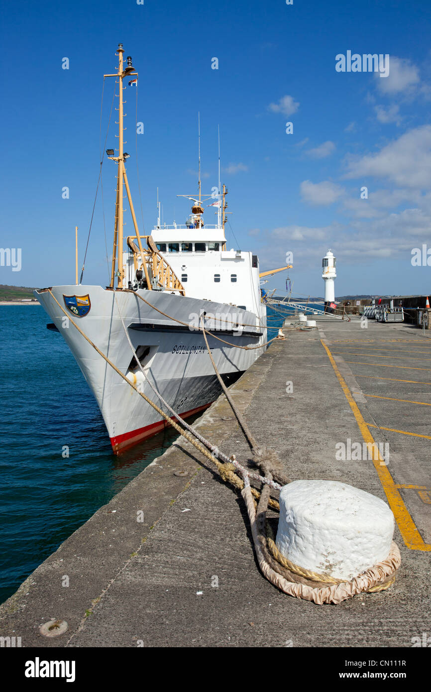 Scillonian III, the Isles of Scilly ferry, in Penzance harbour