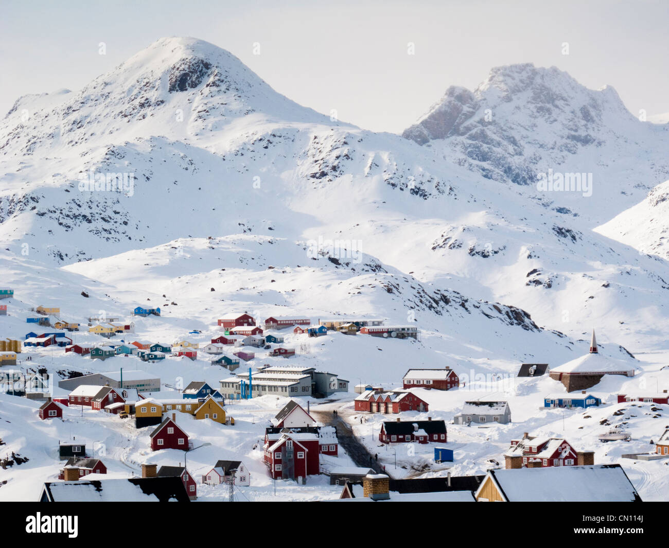 Arctic landscape Inuit village Tasiilaq, Greenland Stock Photo Alamy