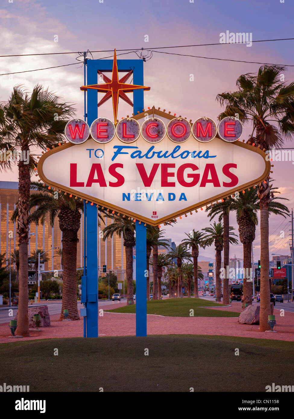 to Fabulous Las Vegas sign Paradise Stock Photo Alamy