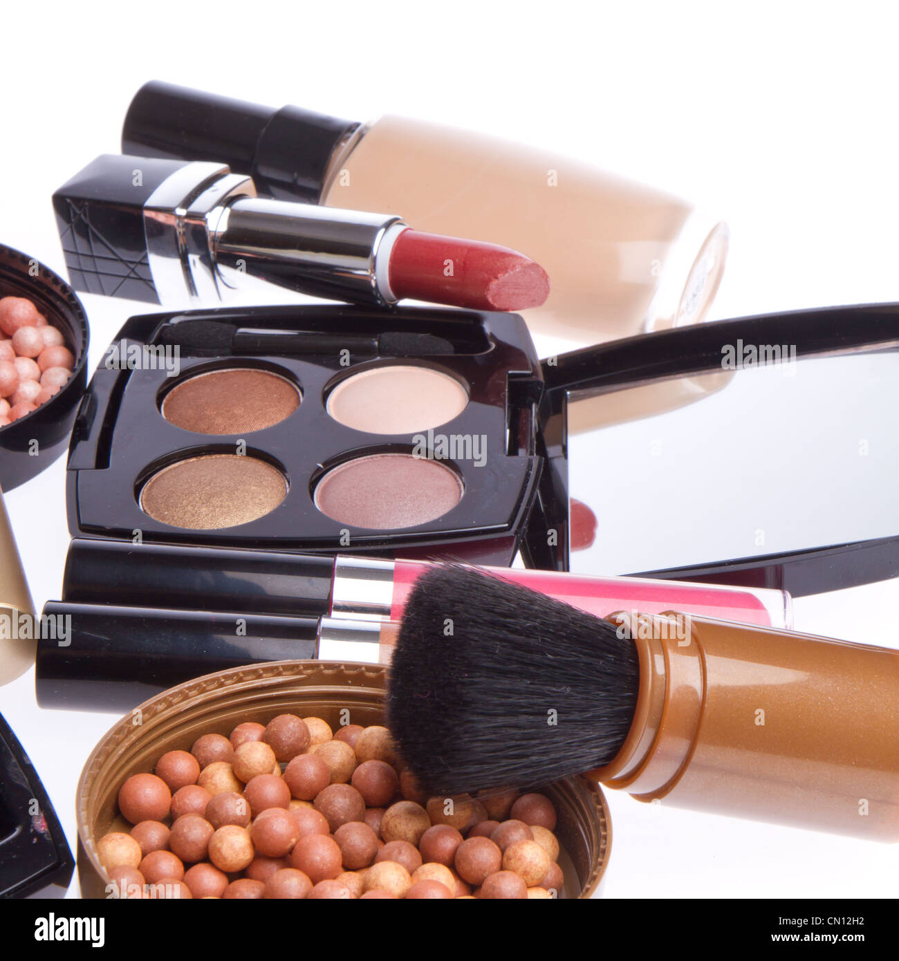 makeup collection isolated on white background Stock Photo - Alamy
