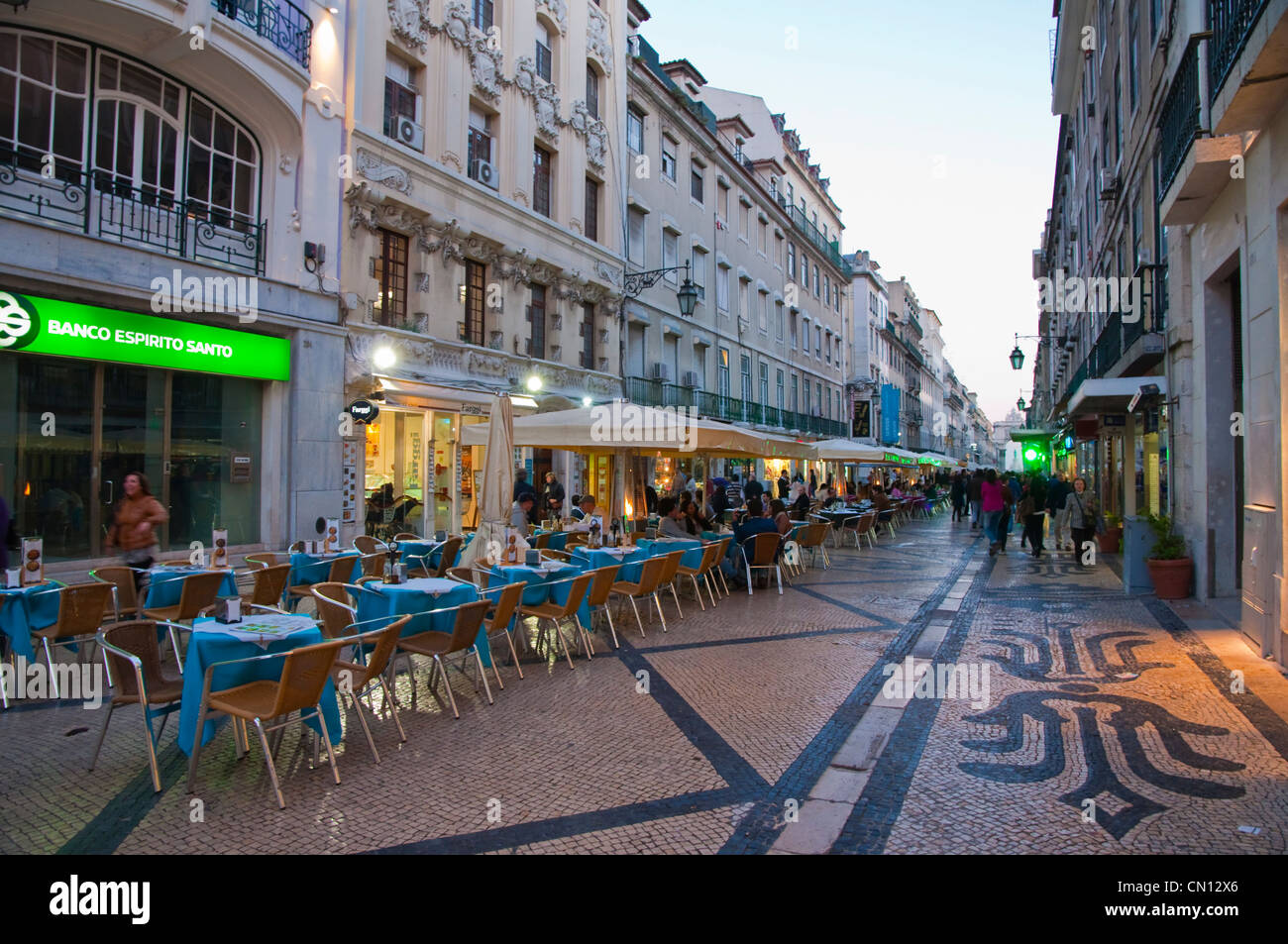 Rua Augusta pedestrian street Baixa district Lisbon Portugal Europe