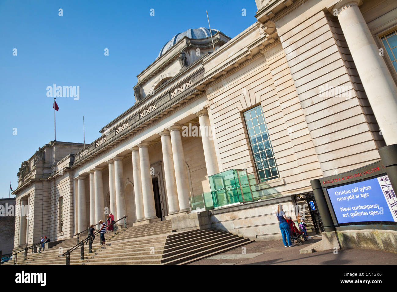 Front facade [National Museum CArdiff] Cathays park Cardiff South Glamorgan South Wales GB UK EU Europe Stock Photo
