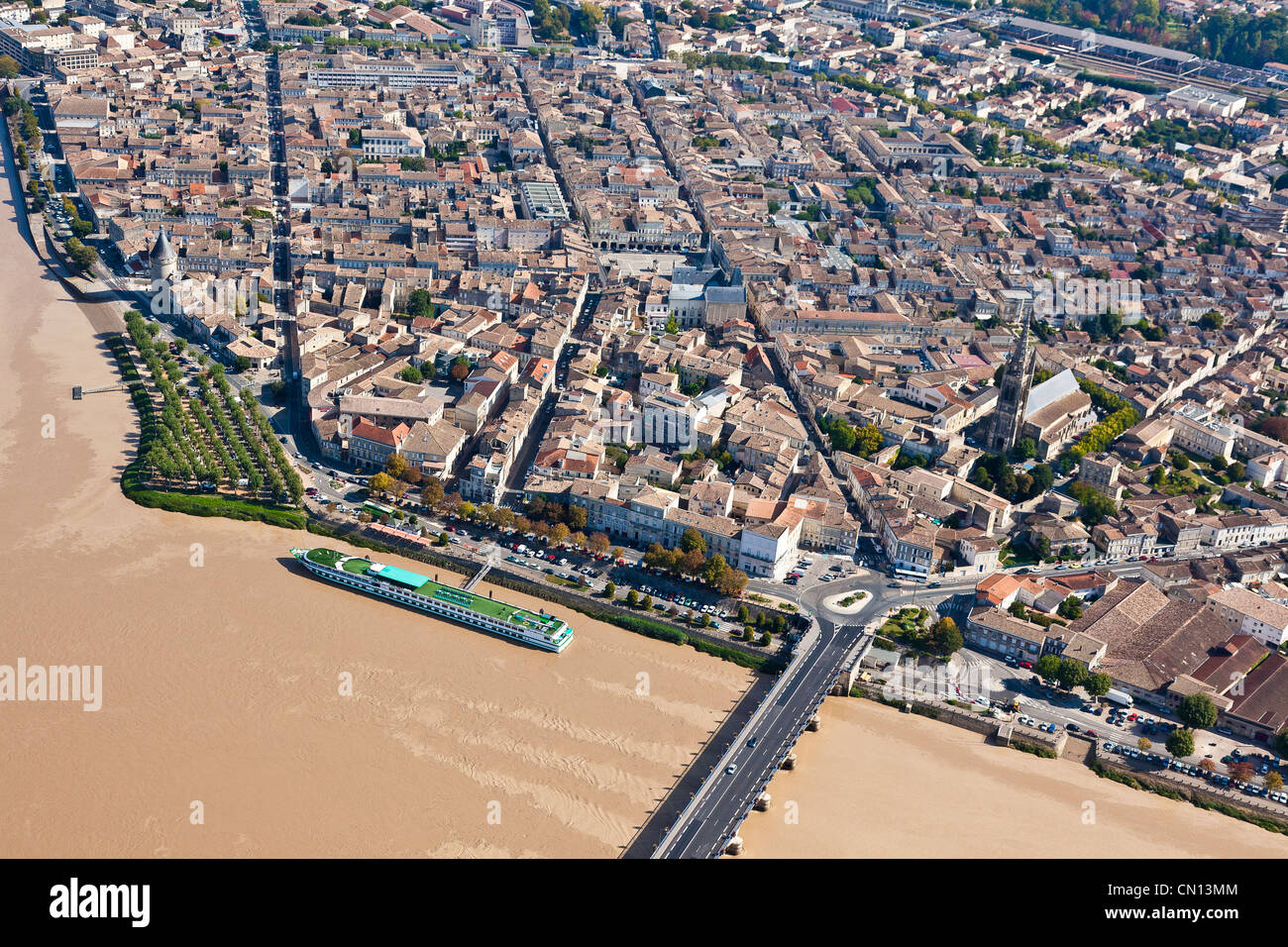 France, Gironde, Libourne (aerial view) Stock Photo