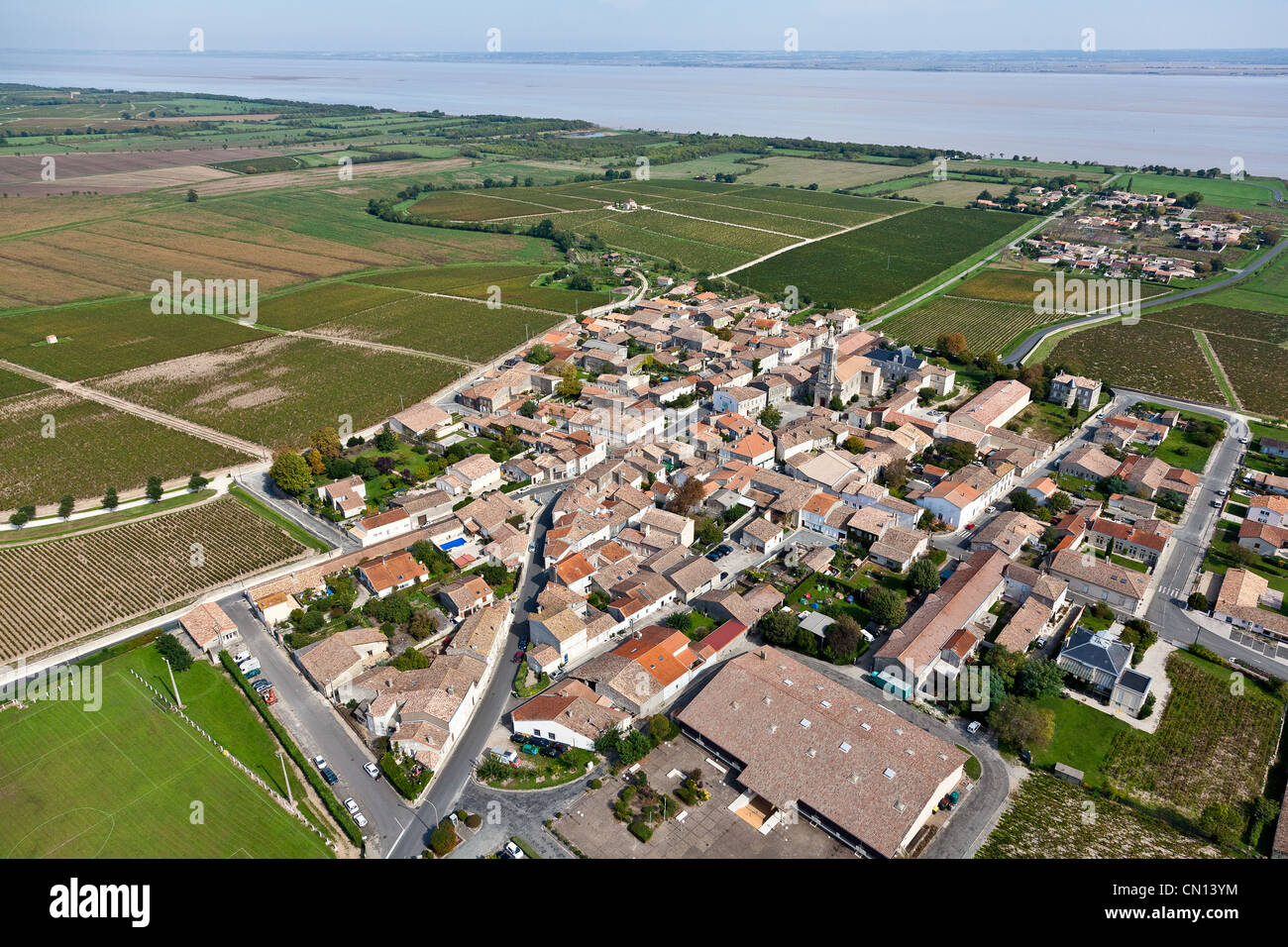 France, Gironde, Saint Estephe (aerial view) Stock Photo