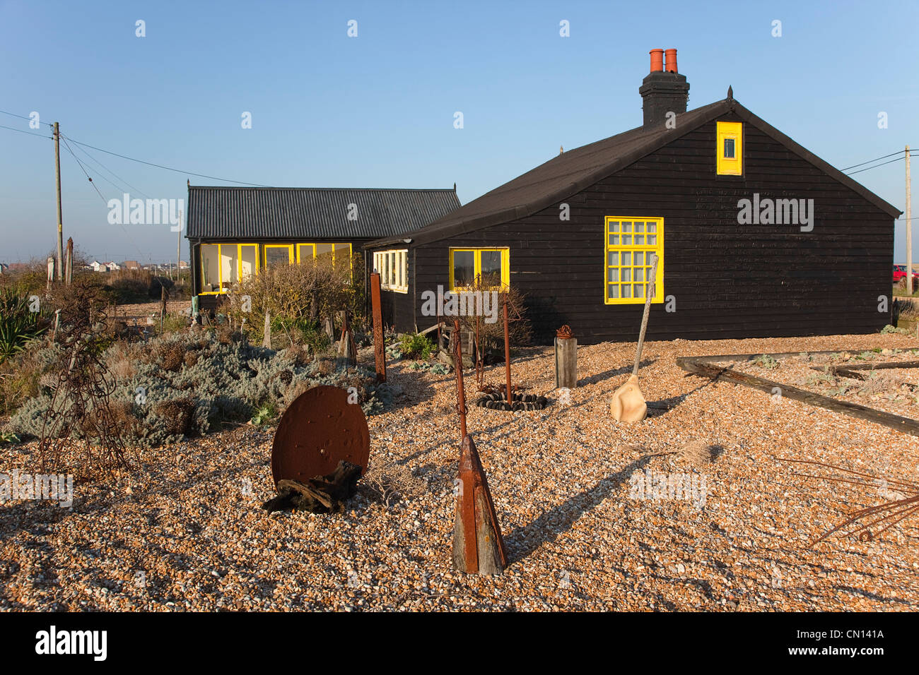 England, Kent, Romney Marsh, Dungeness, Prospect Cottage, former beach